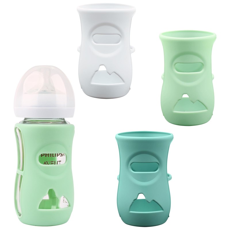Glass Feeding Bottle Manufacturer - OEM 2024 BPA Free 8oz Printed Silicone Sleeves