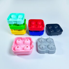 Large Silicone Ice Cube Molds Supplier - OEM Leak Proof Removable Lid Round Ice Tray