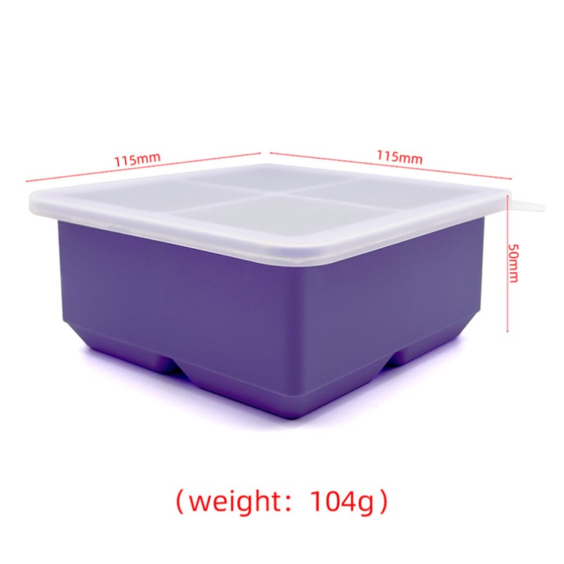 4 Grid Ice Sculpture Molds Manufacturer - High Quality BPA Free Reusable Silicone with Lid