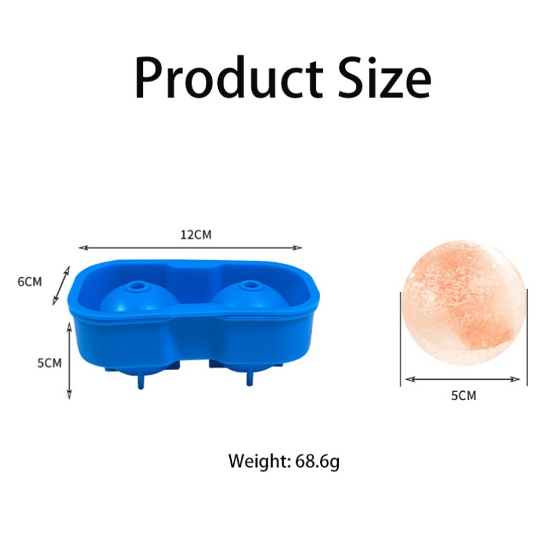 Ice Ball Ice Cube Tray Manufacturer - Hot Sale BPA Free 2 Ball Soft Silicone with Lid
