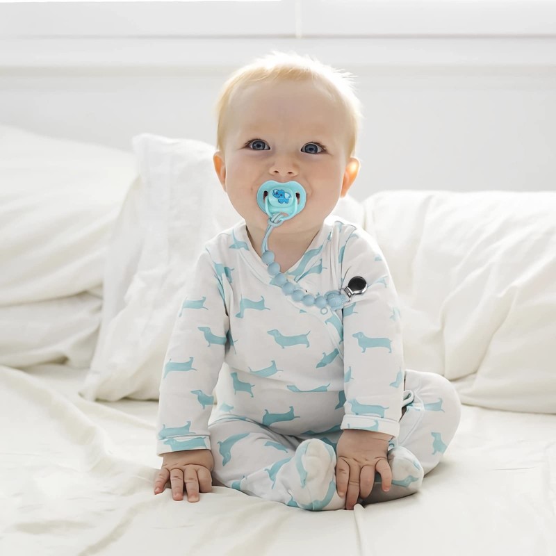 Baby Pacifier Clip Holder Manufacturer - OEM Food Grade Silicone Print Latex Free Soother