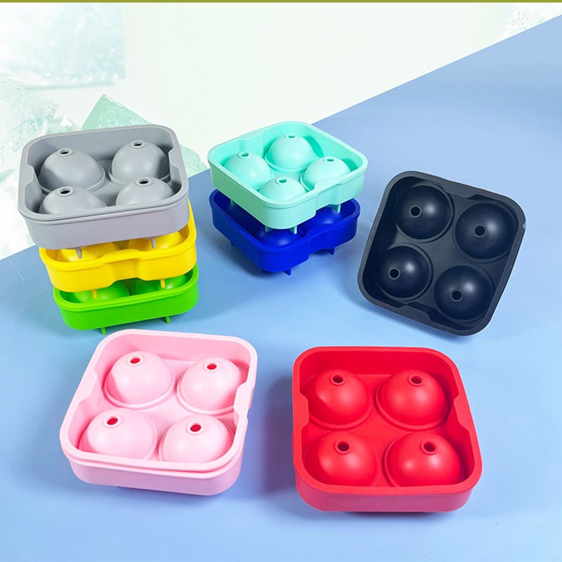 Large Silicone Ice Cube Molds Supplier - OEM Leak Proof Removable Lid Round Ice Tray