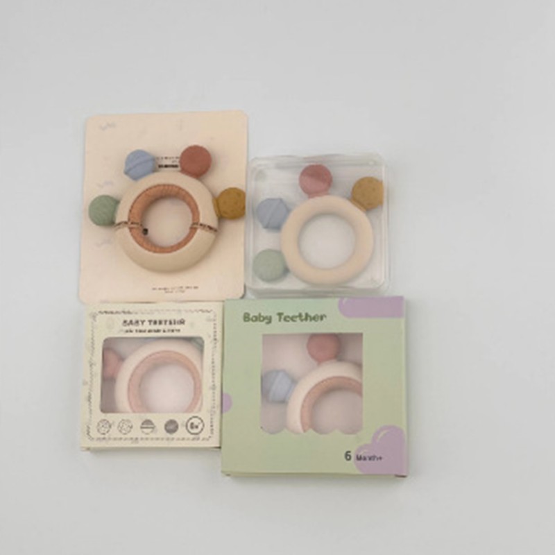 Baby Teether Chew Toys Supplier - OEM Custom BPA Free Silicone Wooden Safe Cute Rings