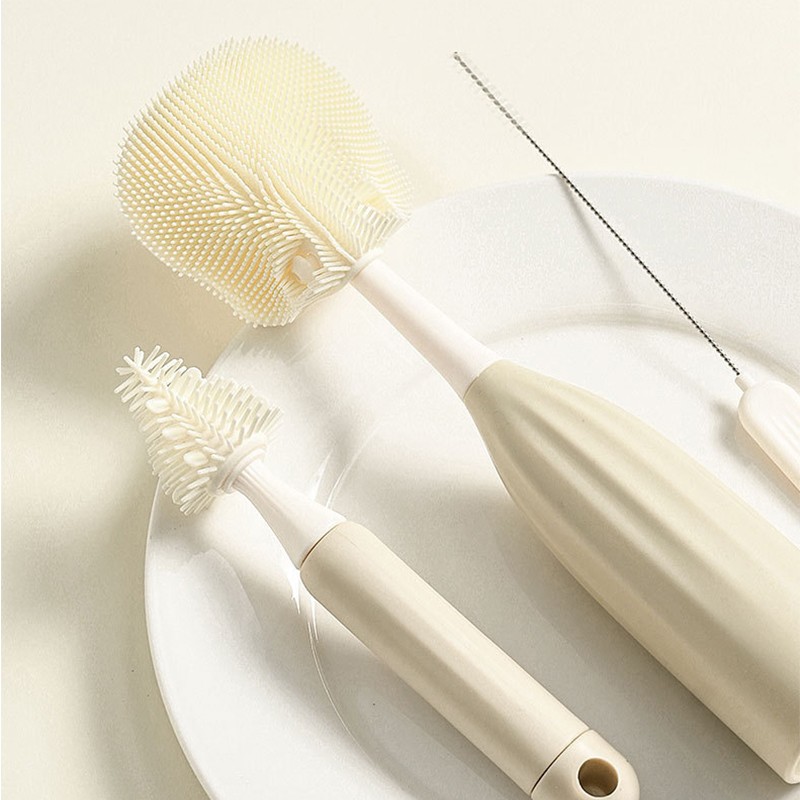 Silicone Bottle Cleaner Set Manufacturer - OEM 2025 New 4 in 1 Handle Variable Flow PP