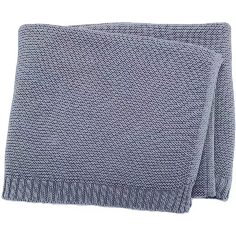 Blanket - 100% Cotton Knitted Plain