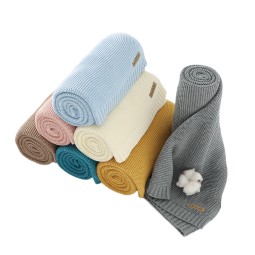 Blanket - 100% Cotton Knitted Plain