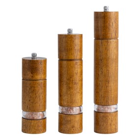 Salt Pepper Mill - Wooden Ceramic Grinder
