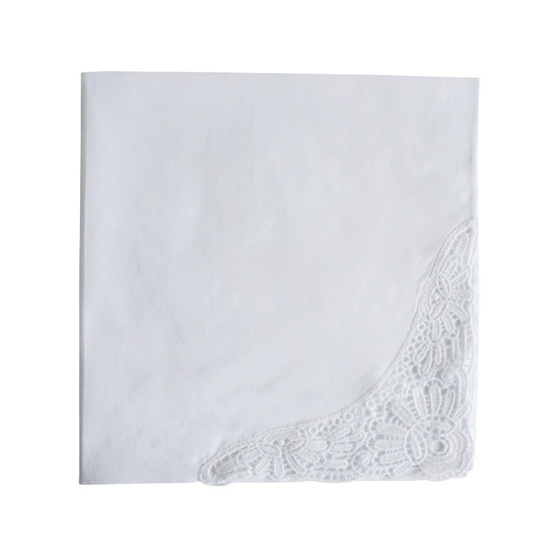 Handkerchiefs - Pure White Lace Cotton
