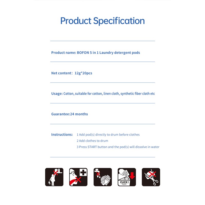 Laundry Pods Manufacturer - 5chambers Brand 20pcs Boxes Long Lasting High Quality