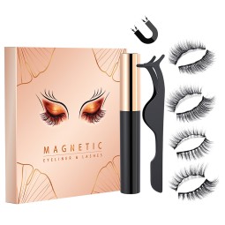 Eyelashes with Magnetic Eyeliner and Magnetic Eyelashes Set Magnet Liquid with Eyeliner Waterproof Pen