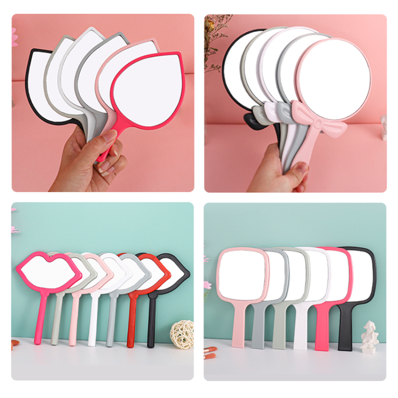 Handheld Makeup Mirror Makeup Vanity Mirror with Handle Hand Mirror for Girls