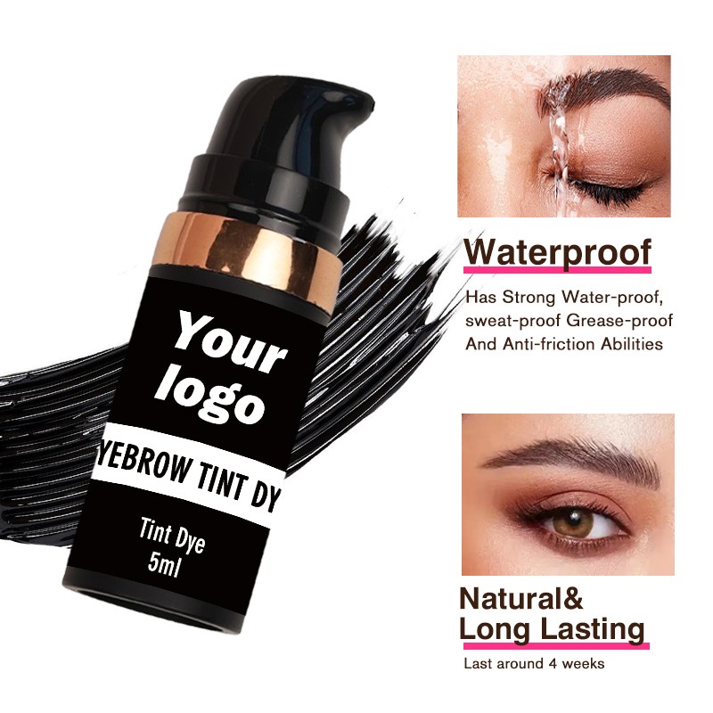 Wholesale Custom Logo Eyebrow Private Label Tint 5Ml Long Lasting Waterproof Color Eyebrow Tint Dry Kit