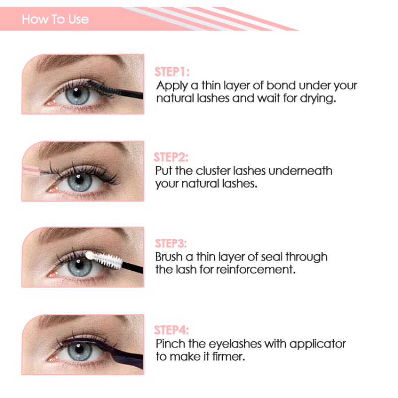 Diy Lash Bond and Seal Cluster Lash Glue Strong Gentle Comfortable Lash Adhesive for All Day Wear Latex-Free