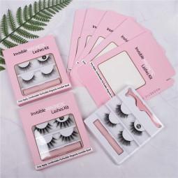 2024 Invisible Full Magnetic Eyelashes Kit Hand Made Eyelashes Magnetic Invisible Eyelash Box with Window Magnet