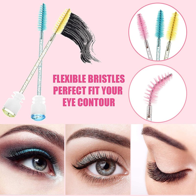 Silicone Lash Glue Lash Wand Customized Eyelash Wands Tube Holder Case Orange Pink Eyelash Brush Hot Selling White Retractable