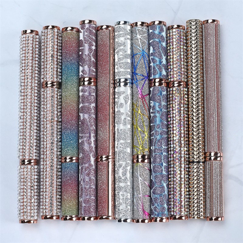 Magnetic Eyeliner Set logo Gold and Brown Mini Liquid Waterproof Lashglue Pen Eyeliner with Eyeliner Glue Pen