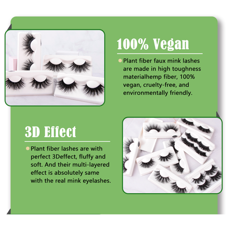 Biodegradable Vegan Eyelashes Biodegradable Material Vegan Organic Strip Lashes 25mm Biodegradable Lash Trays