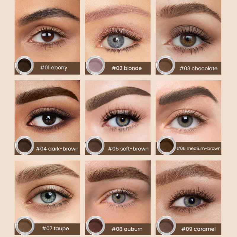 Eyebrow Pomade Cream, Waterproof Brow Pomade Gel High Pigmented Long-lasting for Natural Eyebrow Makeup