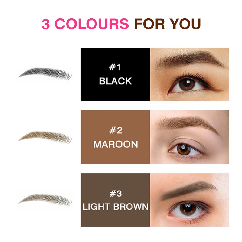 Light Brown Black Color Tint Semi Permanent Eyebrow Stain Hybrid Dye Kit With Custom Logo Package