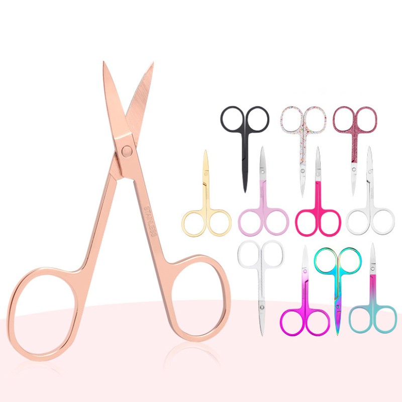 Black Mini Scissors Lashes Makeup Scissors Stainless Steel Mini Strip Eyelash Spring Beauty Tools Sharp Teel Eyebrow