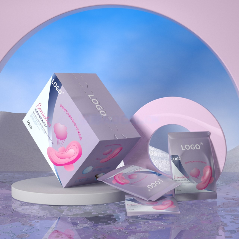 Sanitary Pad Tampon Menstrual Cup Care Container Nursing Gel Box Paper Packaging Premium  Paper Boxes for Tampon Personal Care