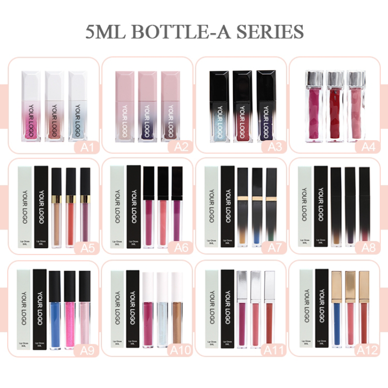 Wholesale Private Label Lipstick Set Square Tube Multi Colored Lipgloss Tube Cosmetics Makeup Lip Gloss Vendor