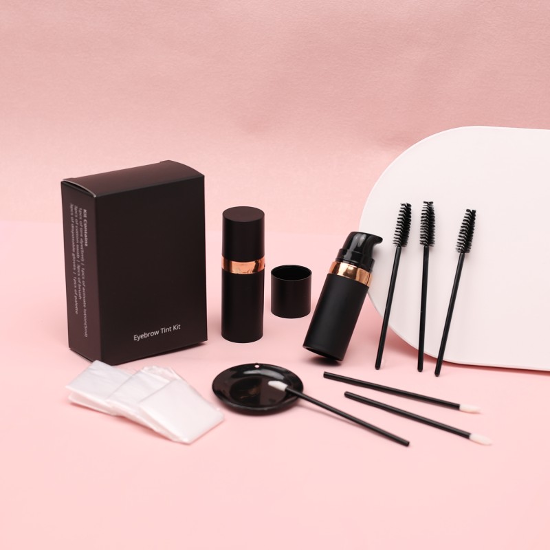 Wholesale Custom Logo Eyebrow Tint Kit Private Label Long Lasting Waterproof Vegan Makeup with Stamp and Stencil