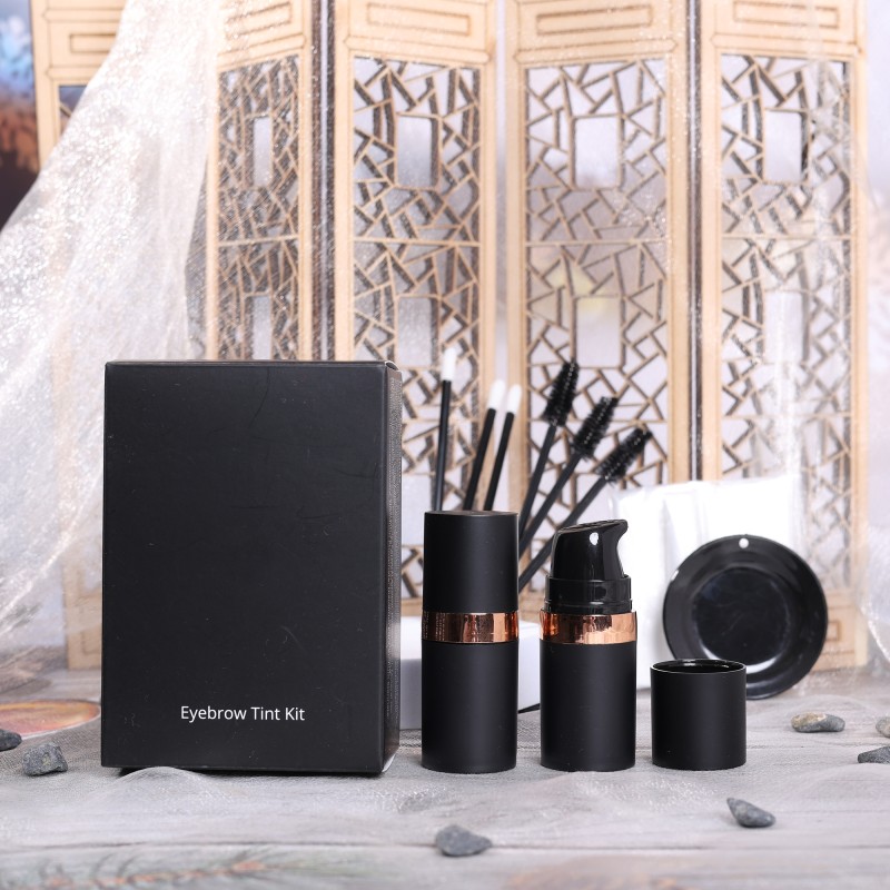 Wholesale Custom Logo Eyebrow Tint Kit Private Label Long Lasting Waterproof Vegan Makeup with Stamp and Stencil