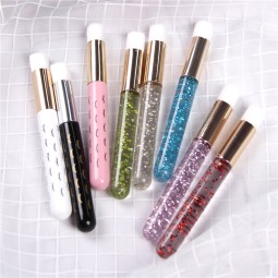 Lash Shampoo Brushes Set with Transparent Travel Plastic Tubes, Eyelash Extensions Clean Brush