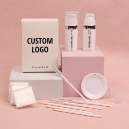 Light Brown Black Color Tint Semi Permanent Eyebrow Stain Hybrid Dye Kit With Custom Logo Package