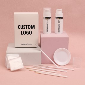 Light Brown Black Color Tint Semi Permanent Eyebrow Stain Hybrid Dye Kit With Custom Logo Package