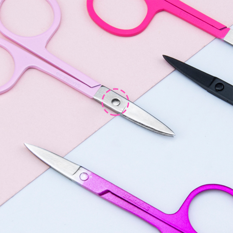 Eyeborw Trimmer Scissor Eyebrow Scissors Eyelashes Spring Scissors Gold Stainless Steel Beauty Tool Sharp Stainless Steel 10 Pcs