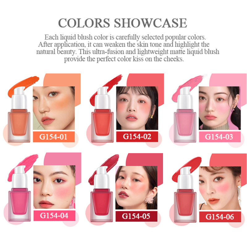 Wholesale Women Cruelty Free Waterproof High Pigment Liquid Blush Vegan Blush