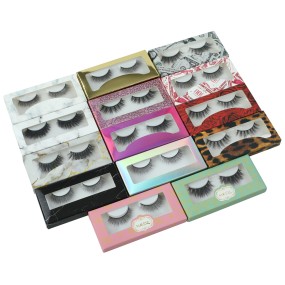 Eye Lash Box Glitter Packaging Box Custom LOGO Square Magnetic False Eyelash Lollipop Pink Cosmetic Wholesale Art Paper 1 Pairs