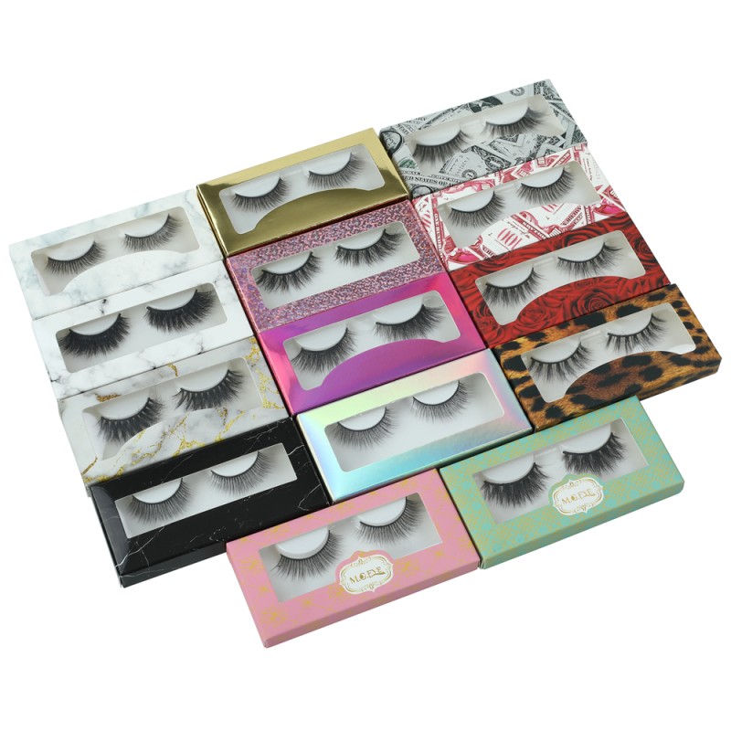 Eye Lash Box Glitter Packaging Box Custom LOGO Square Magnetic False Eyelash Lollipop Pink Cosmetic Wholesale Art Paper 1 Pairs