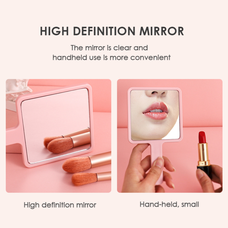 Handheld Makeup Mirror Makeup Vanity Mirror with Handle Hand Mirror for Girls