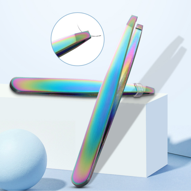 Personalised Eyebrow Tweezer 2pcs Glitter Tweezers Eyebrow Set Slant Eyebrow Tweezers Black