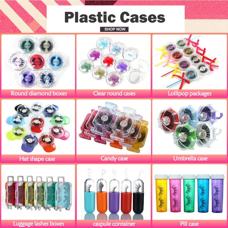 White and Gold Private Label Wholesale Crown False Eyelash Box Shape Pink Glitter Rhinestone Sticker Custom LOGO Box