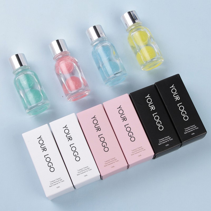 Eyelash Extension Tweezers Cleaner Tweezers Cleaning Tool with Liquid Glue Remover Sponge Ball for Lash Tweezers Cleaner