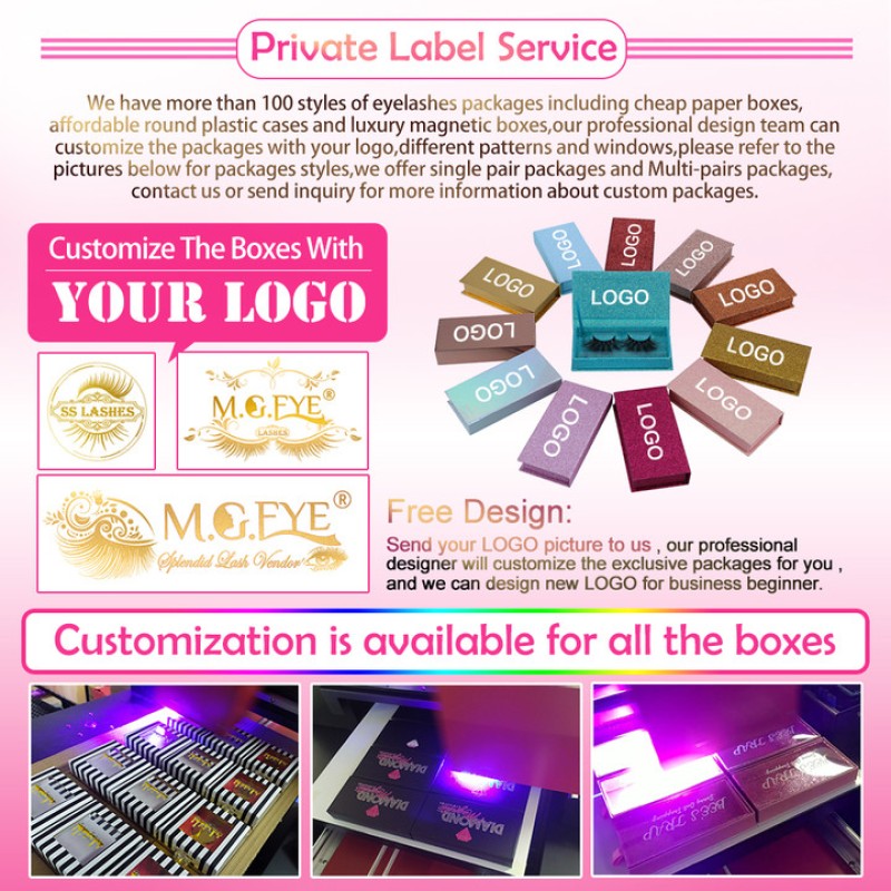 Hot Sale Lash Boxes Mink Lashses Packaging  False Eyelash Packaging Box OEM ODM SPARKLE Mix Machine MADE Attractive
