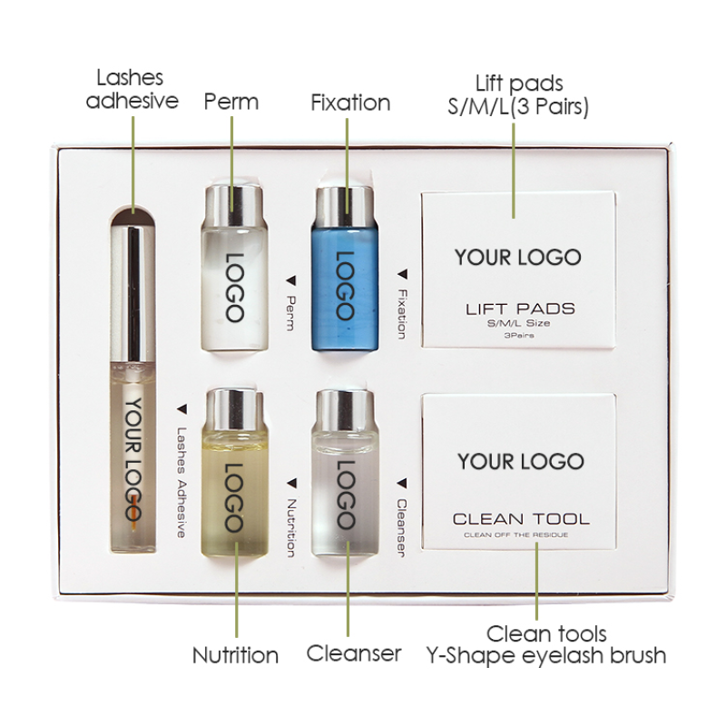 Lash Lift Kit, Professional Salon Semi-Permanent Curling Eyelash Perm Kit with Lash Fixation Eye Gel Pads and Brushes