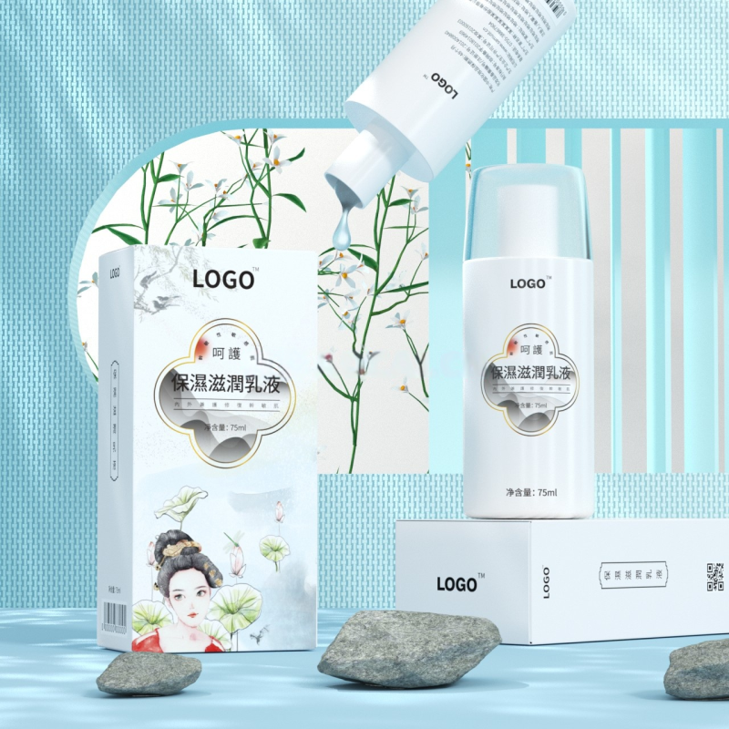 Custom Skincare Set with Face Mask Cream Lotion Serum Toner Cleanser Eye Cream Essential Oil  Paper Boxes  for Lotion  Cosmetic