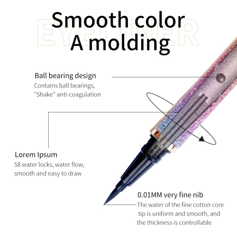 Colored Lashglue Eyeliner Lash Glue Pen Label Brush Tip Eyeliner Adhesive Empty Pen Waterproof Custom Boxes Pencil Eye Cosmetics