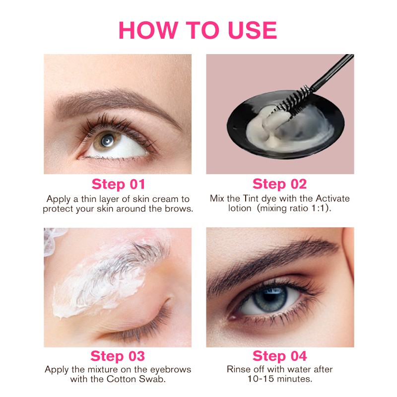 I0ML Safe Vegan Eyebrow Tint Kit Easy-to-Apply at Home Formula for Fuller Looking Brows Lasts 28 Days in Box