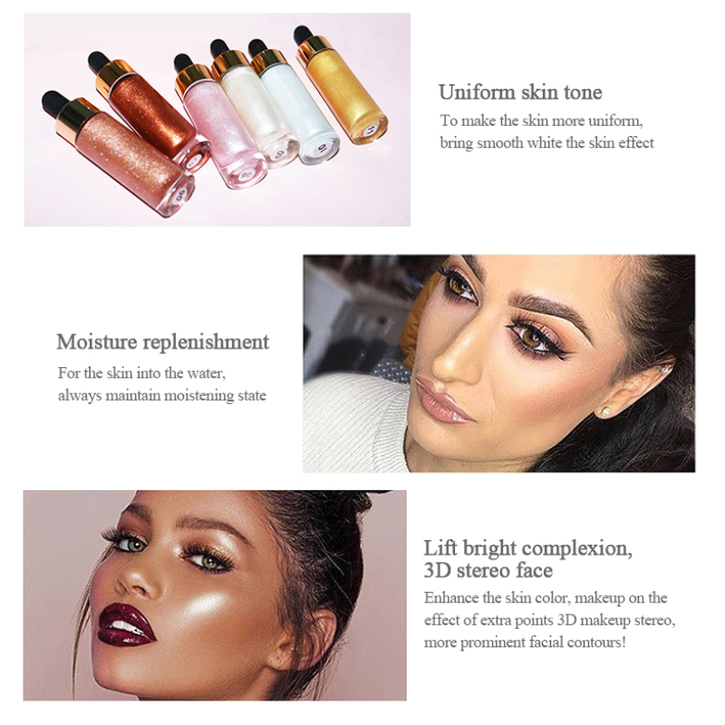 Face and Body Makeup Cosmetic Shimmering Liquid Highlighter Makeup
