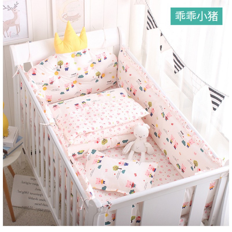 Crib Bedding Set Manufacturer - Cotton Cot Sets 100% Bed Latex Protector 4Pcs