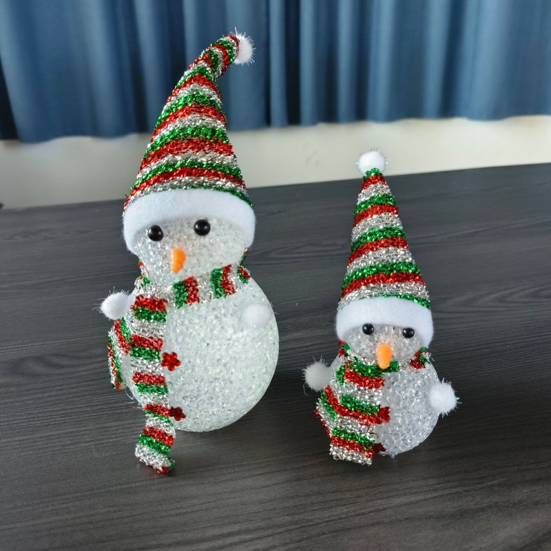 Luminous Snowman Supplier - Christmas Decoration Luminous Colorful Crystal Snowman