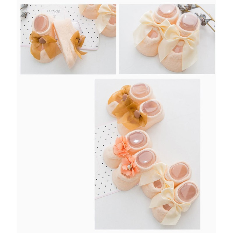 Baby Socks Manufacturer - Big Bow Student Princess Stockings Stretch Solid Color