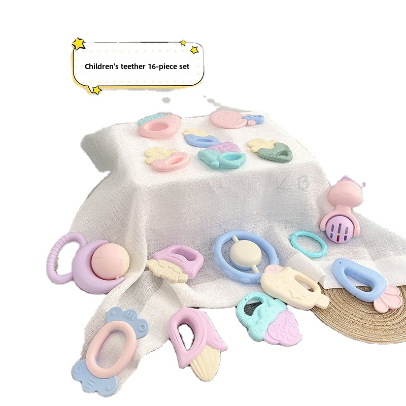 Baby Rattle Set Manufacturer - OEM Color Boilable Soft Plastic Musical Toy 0-3 Years