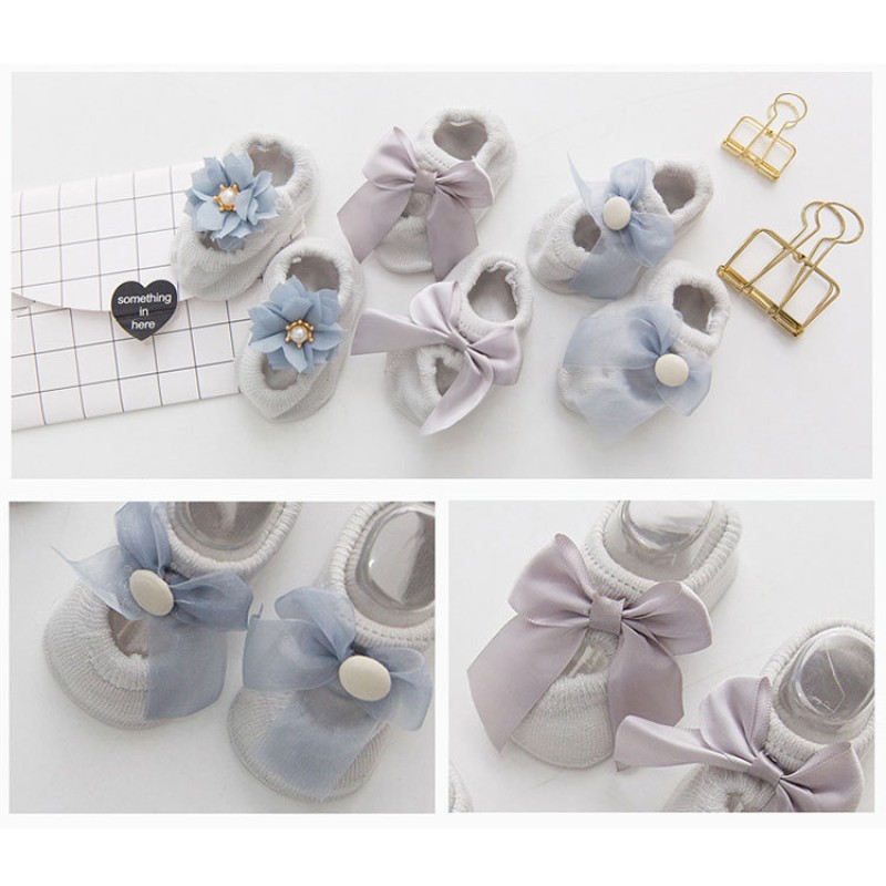 Baby Socks Manufacturer - Big Bow Student Princess Stockings Stretch Solid Color